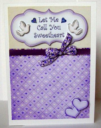 Let Me Call You Sweetheart Decoupage Card - Lilac by Margaret McCartney