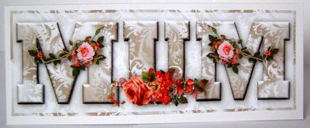 Pretty Roses Mum Large Dl Word Card by Margaret McCartney