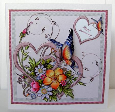 Two Floral Hearts and a Butterfly Step by Step by Margaret McCartney