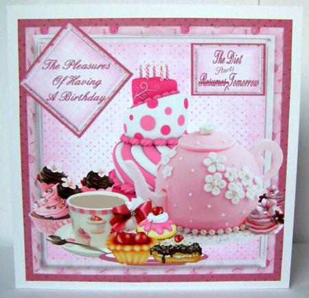 Birthday Pleasures 8x8 Topper by Margaret McCartney