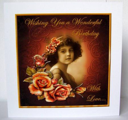 Vintage Girl Wonderful Birthday by Margaret McCartney
