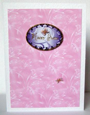 Happy Easter Metallic Doily Captions with Butterfly by Margaret McCartney