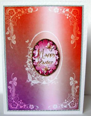 Happy Easter Metallic Doily Captions with Butterflies by Margaret McCartney