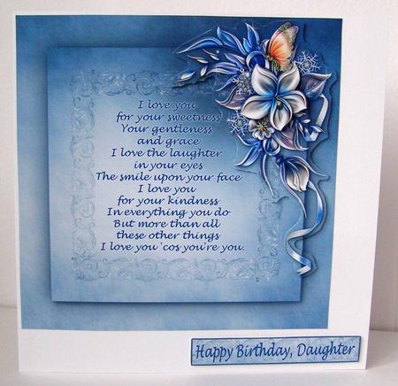 Daughter Birthday 8 x 8 Card - by Margaret McCartney
