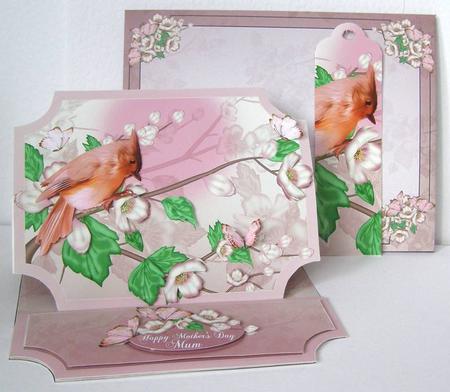 Birthday Blossom Easel Card with Bookmark by Margaret McCartney