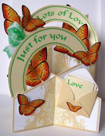 Yellow Butterflies on Lace Cascade Deluxe by Margaret McCartney
