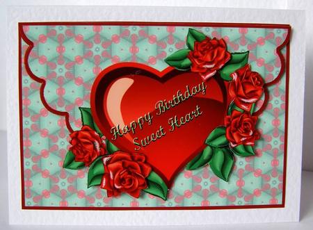 Birthday Heart Envelope Card by Margaret McCartney