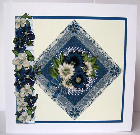 Blue and Cream 8x8 Topper by Margaret McCartney