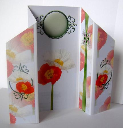 Poppy Theatre Fold Panel Card by Margaret McCartney