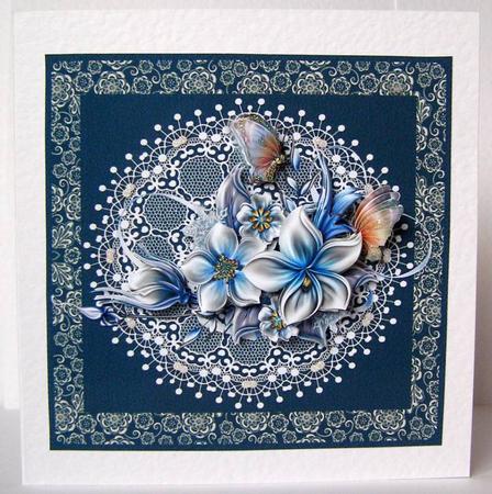 Silver and Blue with Butterflies and Lace Step by Step by Margaret McCartney