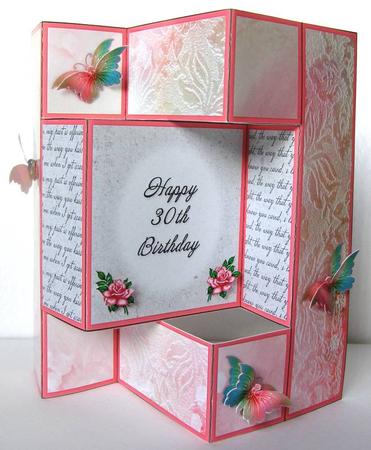 Fantasy Butterfly 4 - 30th Birthday - Tri Shutter Card by Margaret McCartney