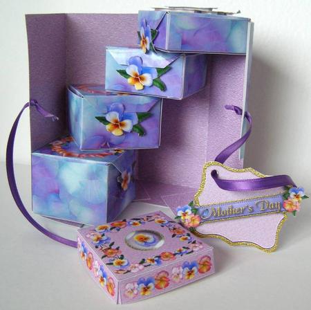 Pansy Bouquet Treasure Tower Box by Margaret McCartney