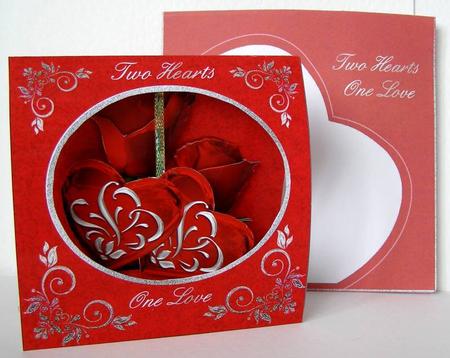 Dingle Dangles Tent Card Kit - Two Hearts One Love by Margaret McCartney