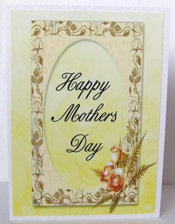 A4 Mothers Day Card Rose Frame Card by Margaret McCartney