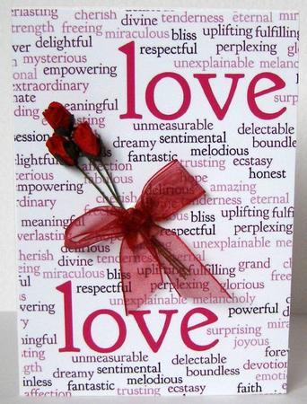 Words of Love A4 Backing Paper in Pink by Margaret McCartney