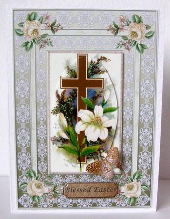 Easter Cross in Grey/sympathy by Margaret McCartney