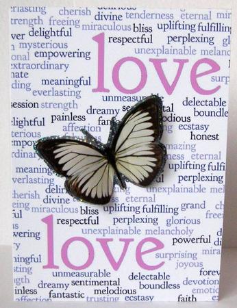 Words of Love A4 Backing Paper in Lilac by Margaret McCartney