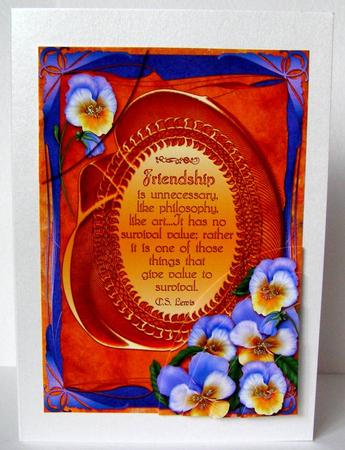 Friendship Gives Value A5 Pyramid by Margaret McCartney