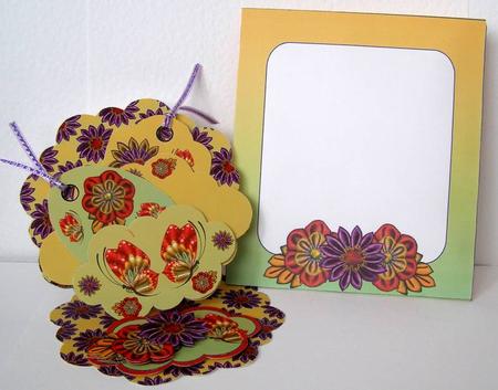 Scalloped Pocket Tag Easel Card - Kanzashi Flower 1 by Margaret McCartney
