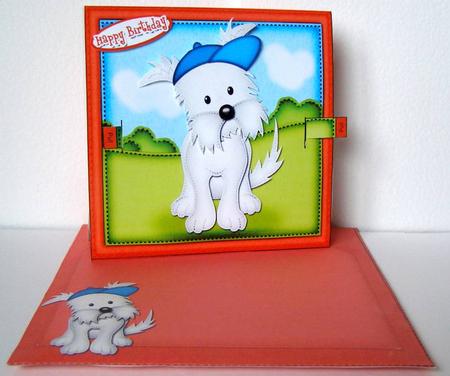 3D Jock Westie Dog Animated Moveable Wobble Head Card Kit by Margaret McCartney