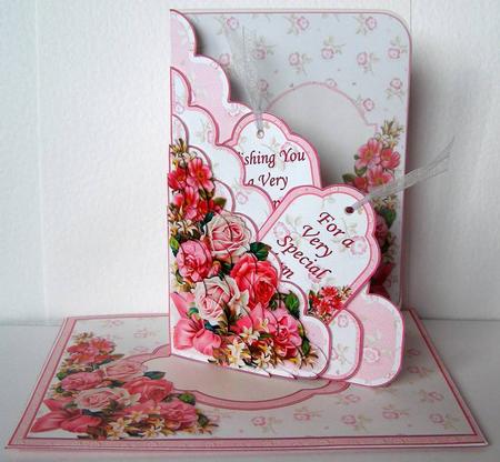 Vintage Roses Scallop Pocket Card Kit by Margaret McCartney
