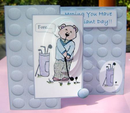 Golfing Fold Back Card Design Sheet with Pyramid Elements by Margaret McCartney