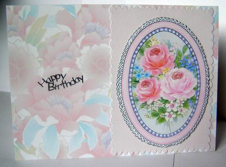 Oval Framed Flowers by Margaret McCartney