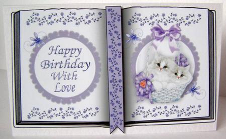 White Fluffy Kittens in a Basket, Open Book A4 by Margaret McCartney