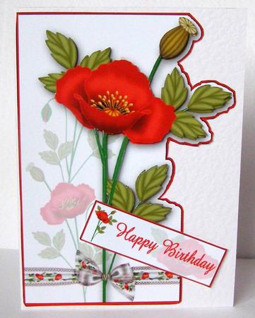 Poppy Shaped Card Front by Margaret McCartney