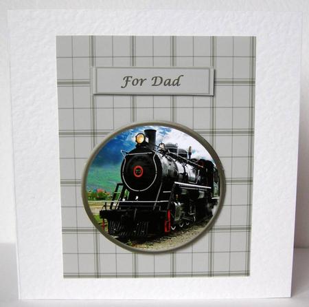 Steam Train on Plaid Background by Margaret McCartney