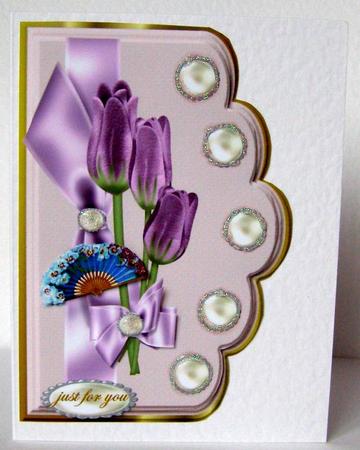 Scallop with Tulips in Purple by Margaret McCartney