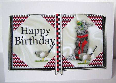 Enjoying a Good Day of Golf, Birthday Open Book A4 by Margaret McCartney