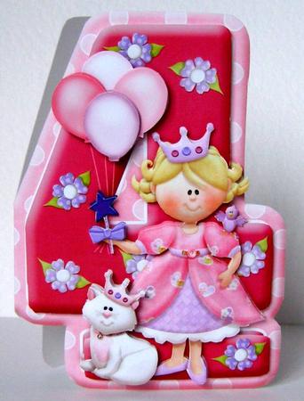 Age 4 Princess Shape Card Sheet 2 of 2 by Margaret McCartney