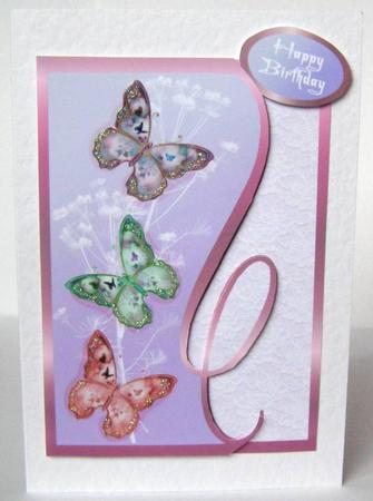 Pink Swirls with Butterflies by Margaret McCartney