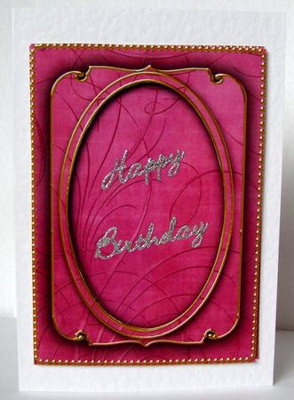 Cerise Calligraphy Fleur 7x5in Shaker Base and Frame by Margaret McCartney