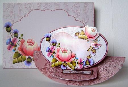 Roses and Thistles Rocker Easel Card Kit by Margaret McCartney