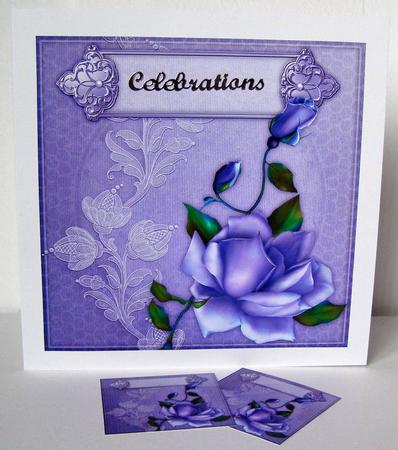 8x8 Twilight Rose Card Front by Margaret McCartney