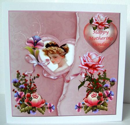 Pink Roses Lady Decoupage Topper by Margaret McCartney
