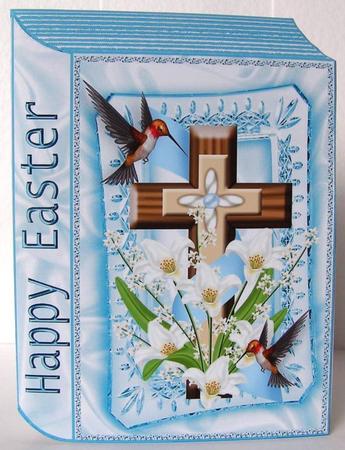 Easter Cross with Birds and Flowers Folded Book by Margaret McCartney