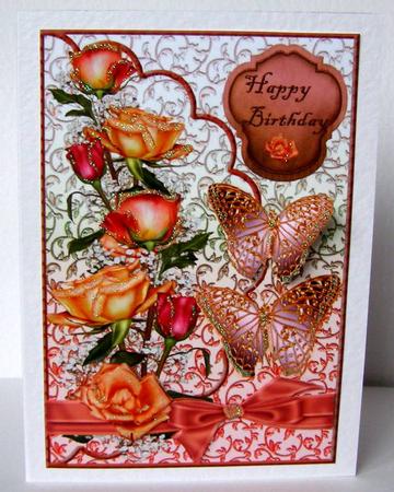 Envelop Roses and Butterflies by Margaret McCartney