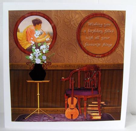 The Music Lover's Birthday Greeting Card Front by Margaret McCartney