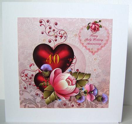Ruby Wedding Quick Card by Margaret McCartney
