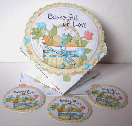 Basket of Easter Eggs Spring Card by Margaret McCartney