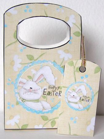 Cute Easter Bunny Bag & Tag by Margaret McCartney