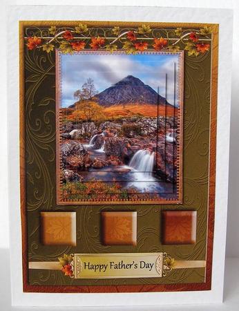 Scottish Mountain on Autumn Gold 7x5inch Pyramid by Margaret McCartney