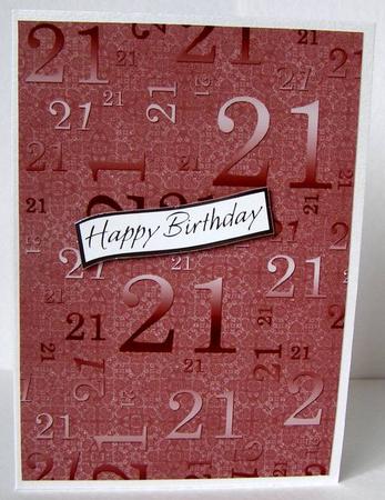 Dusky Pink Metallic 21 Birthday A4 Backing Paper by Margaret McCartney