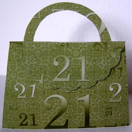 Olive Metallic 21 Birthday A4 Backing Paper by Margaret McCartney