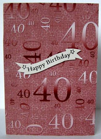 Olive Metallic 40 Birthday A4 Backing Paper by Margaret McCartney