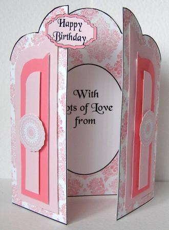 Arched Gatefold Card - Female Pink Design by Margaret McCartney
