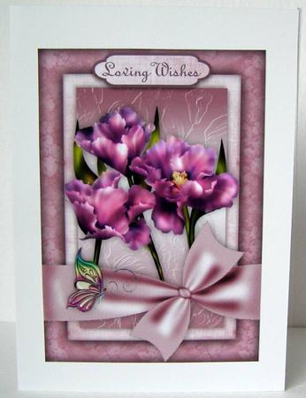 Perfect Petals in Purple A4 Card Front by Margaret McCartney